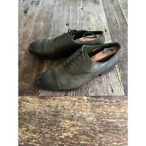 Edward Green Oxford Brogue Casual Dress Shoe Green Size 8.5 E JP
